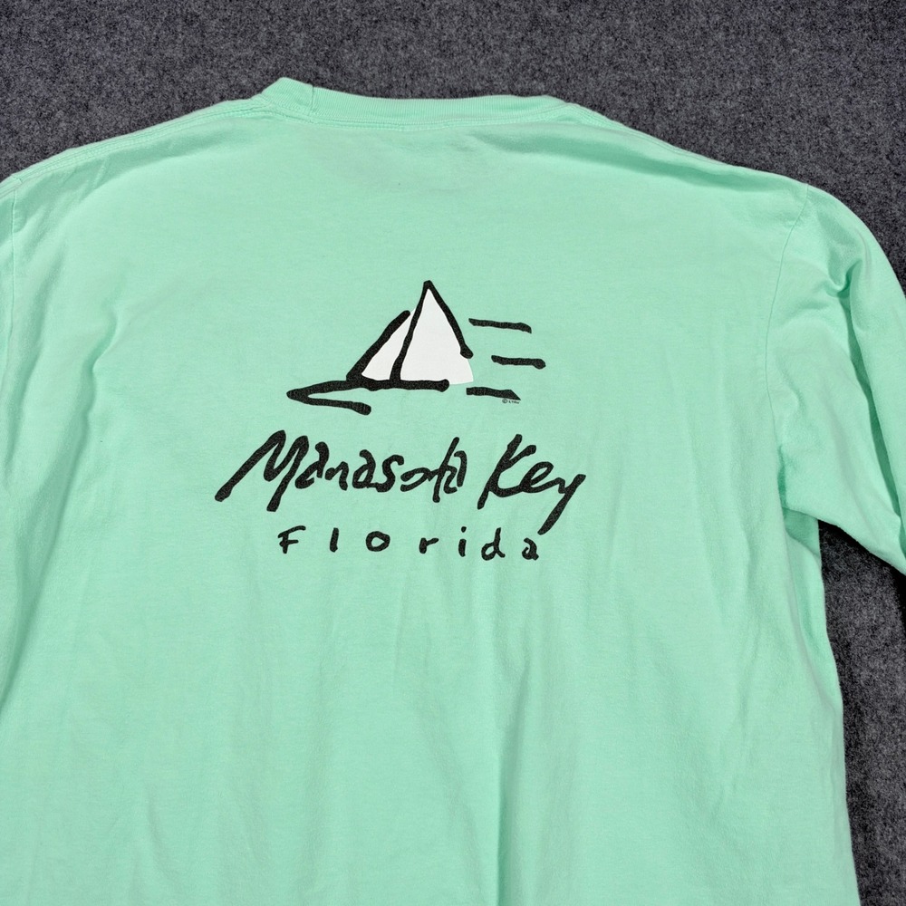 Comfort Colors Manasota Key Florida Long Sleeve T-Shirt Mint Green Medium